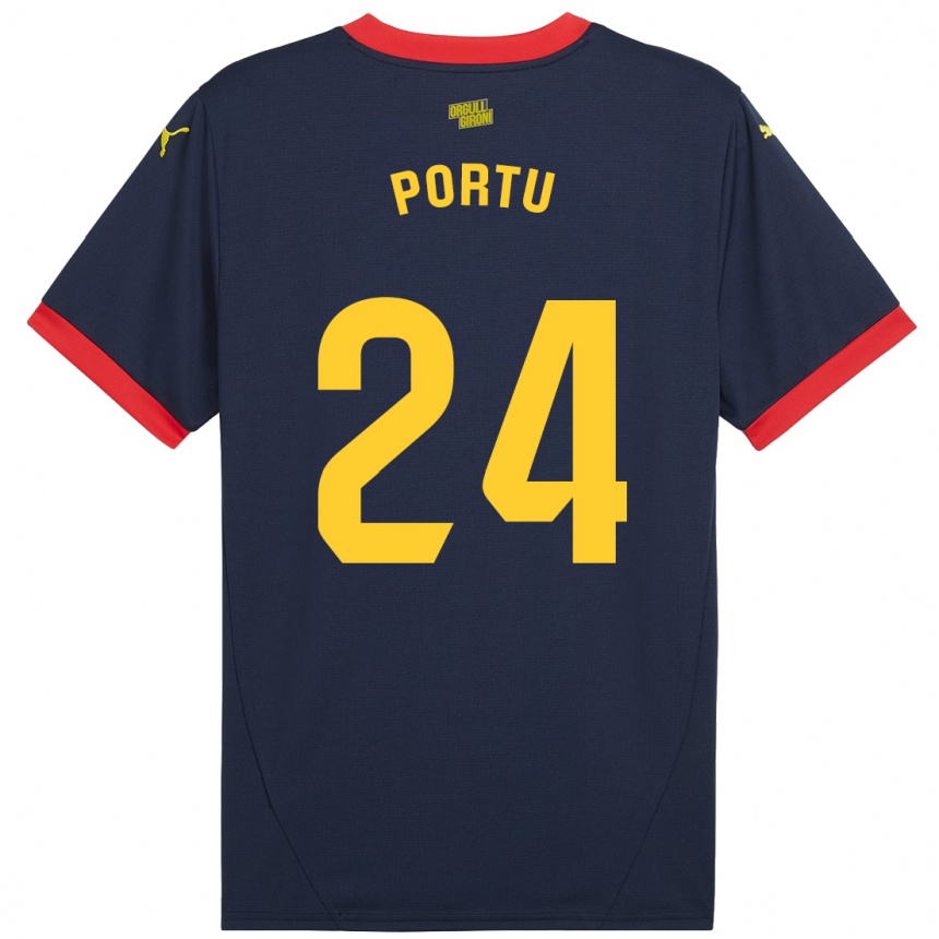 Hombre Fútbol Camiseta Portu #24 Azul Marino Rojo 2ª Equipación 2024/25 México