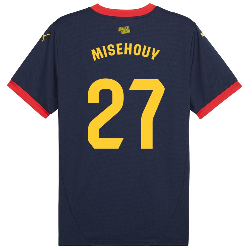 Hombre Fútbol Camiseta Gabriel Misehouy #27 Azul Marino Rojo 2ª Equipación 2024/25 México