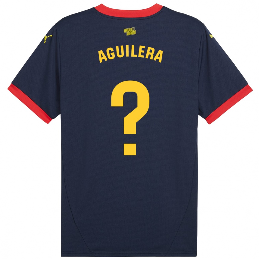 Hombre Fútbol Camiseta Oriol Aguilera #0 Azul Marino Rojo 2ª Equipación 2024/25 México