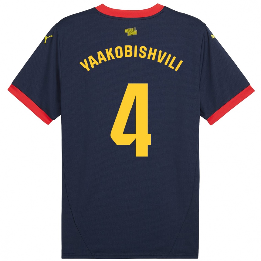 Hombre Fútbol Camiseta Antal Yaakobishvili #4 Azul Marino Rojo 2ª Equipación 2024/25 México