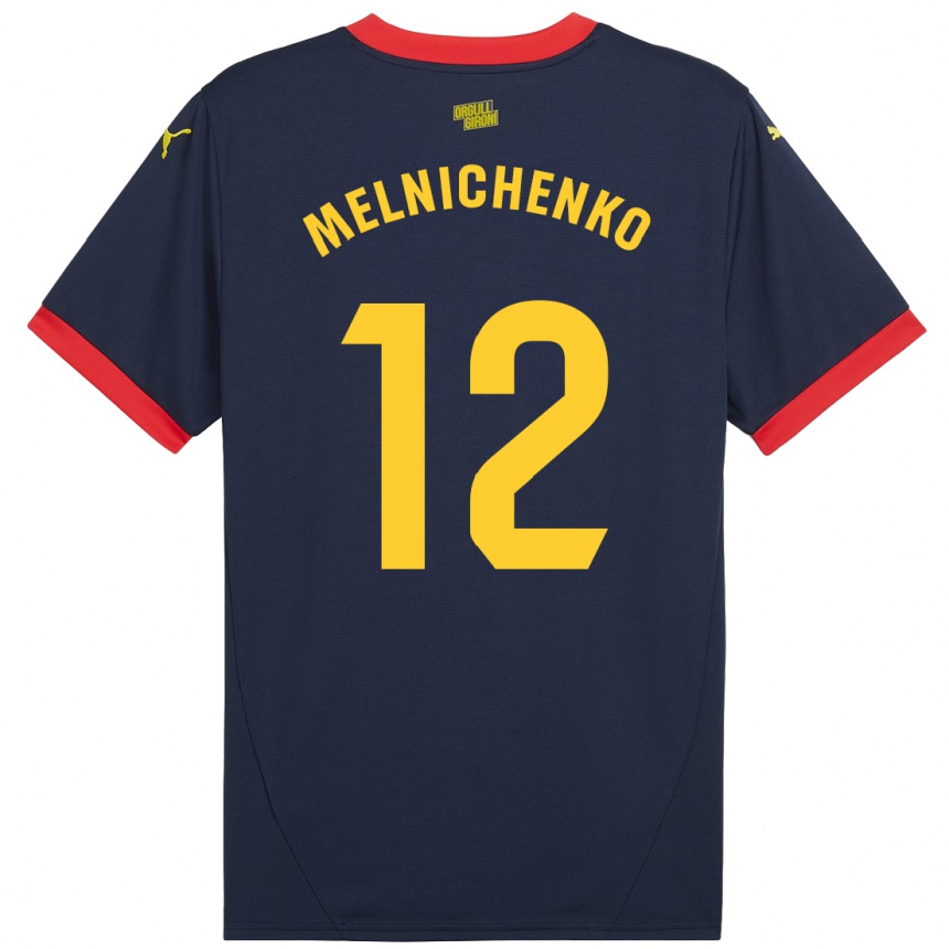 Hombre Fútbol Camiseta Dmytro Melnichenko #12 Azul Marino Rojo 2ª Equipación 2024/25 México