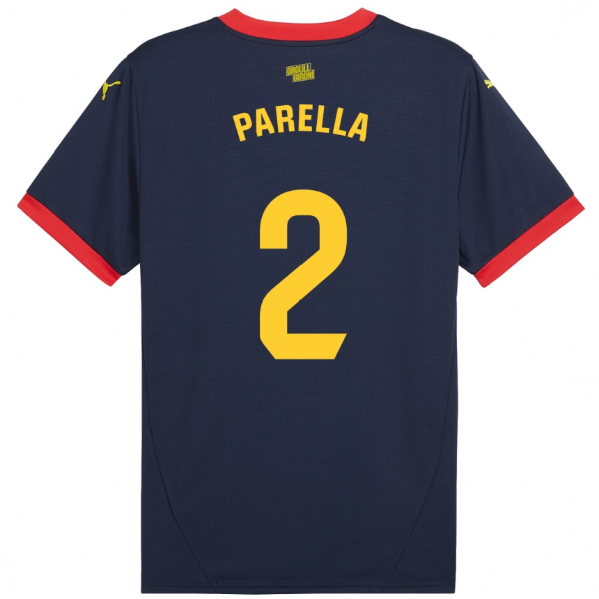 Hombre Fútbol Camiseta Virginia Parella #2 Azul Marino Rojo 2ª Equipación 2024/25 México