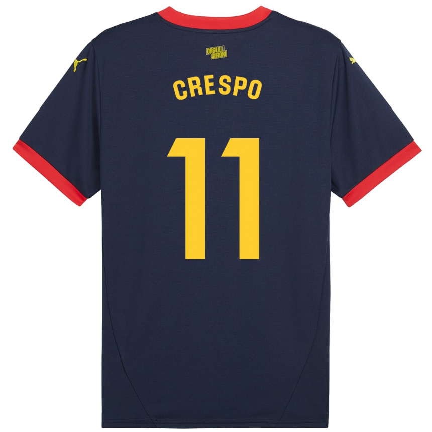 Hombre Fútbol Camiseta Lydia Crespo #11 Azul Marino Rojo 2ª Equipación 2024/25 México