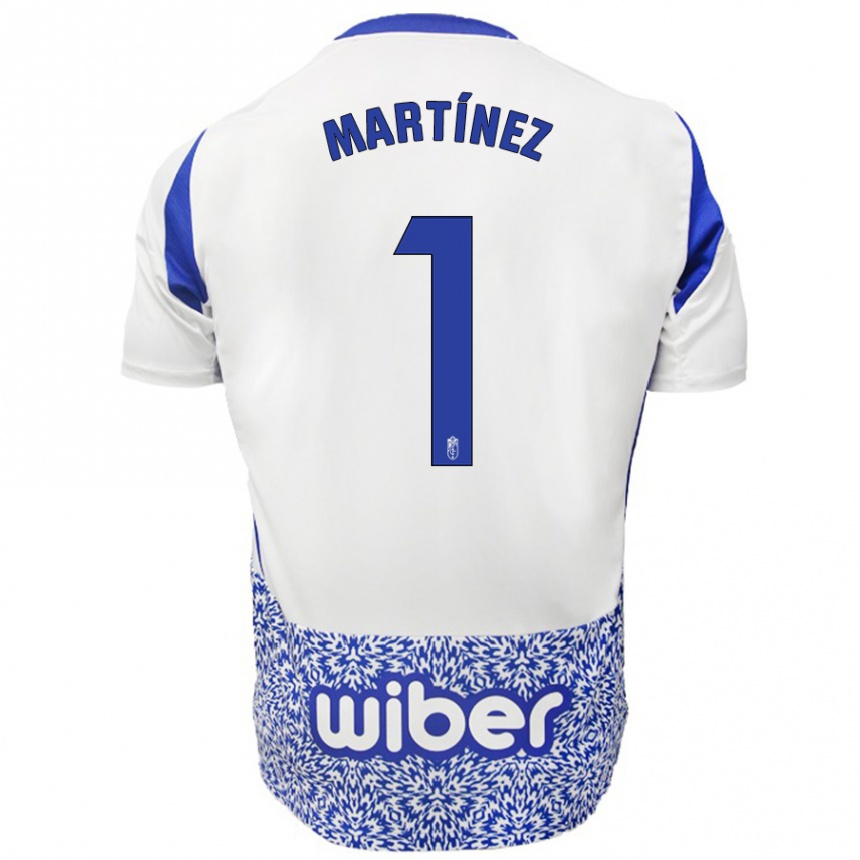 Hombre Fútbol Camiseta Marc Martínez #1 Blanco Azul 2ª Equipación 2024/25 México