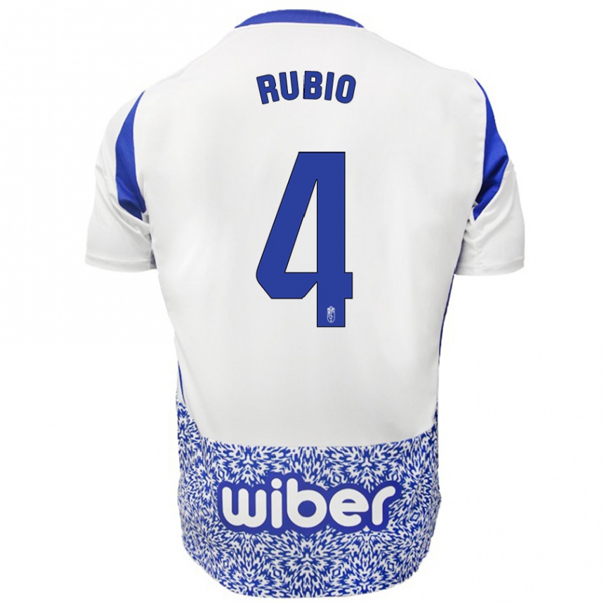 Hombre Fútbol Camiseta Miguel Rubio #4 Blanco Azul 2ª Equipación 2024/25 México