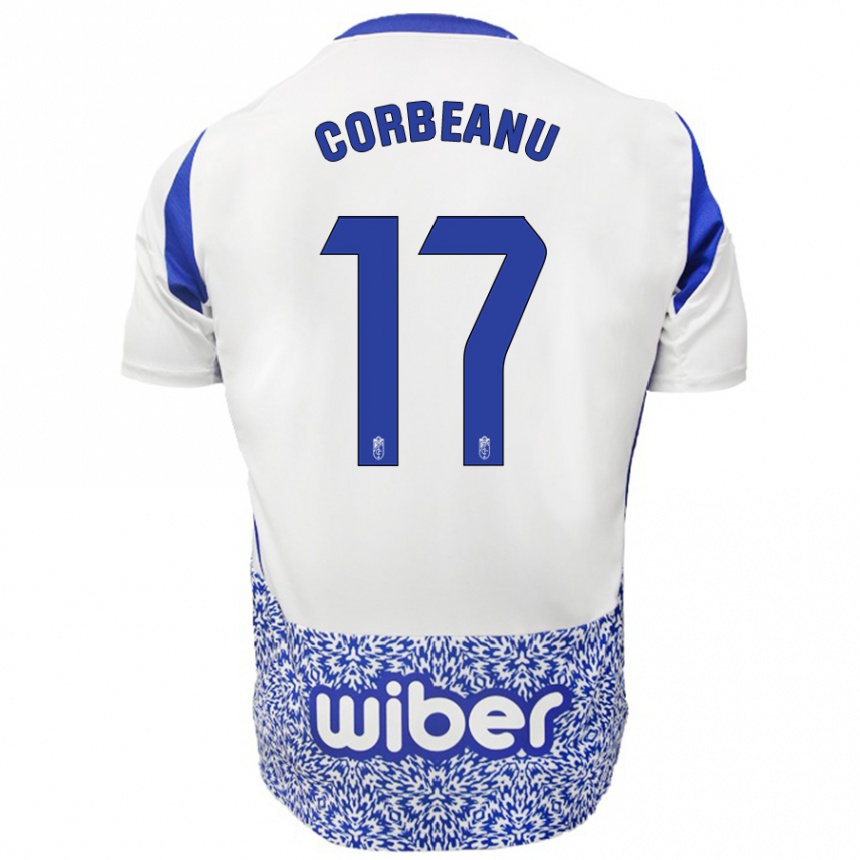 Hombre Fútbol Camiseta Theo Corbeanu #17 Blanco Azul 2ª Equipación 2024/25 México