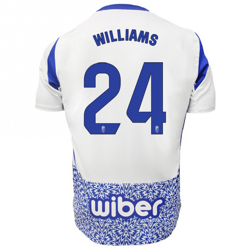 Hombre Fútbol Camiseta Loïc Williams #24 Blanco Azul 2ª Equipación 2024/25 México