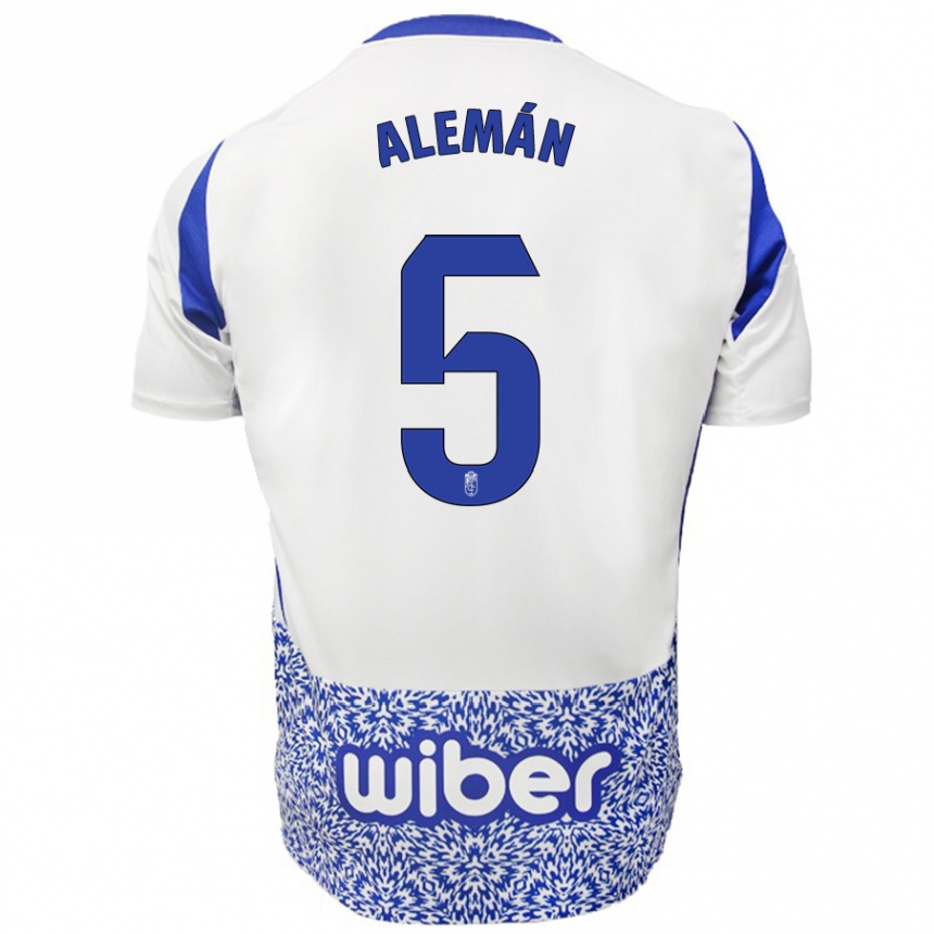 Hombre Fútbol Camiseta Carlos Alemán #5 Blanco Azul 2ª Equipación 2024/25 México