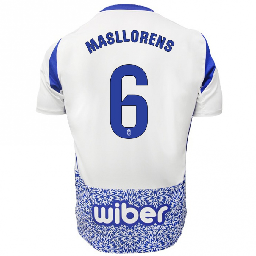 Hombre Fútbol Camiseta José Masllorens #6 Blanco Azul 2ª Equipación 2024/25 México