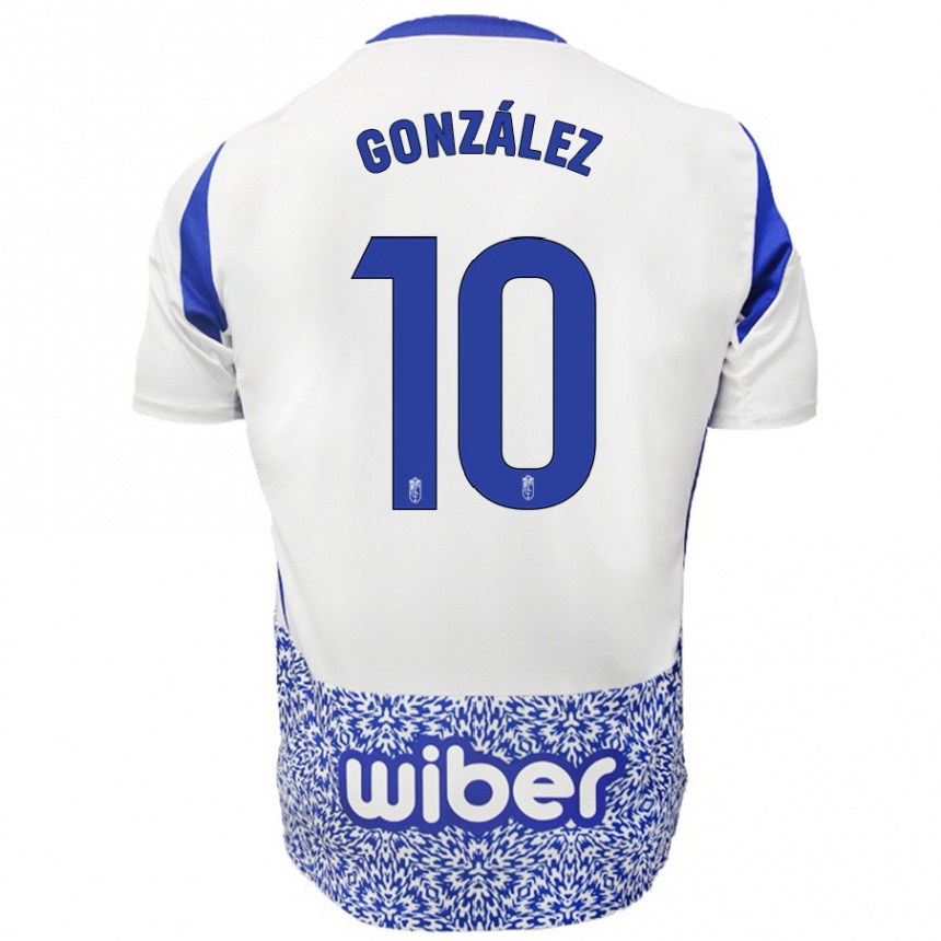 Hombre Fútbol Camiseta Mario González #10 Blanco Azul 2ª Equipación 2024/25 México