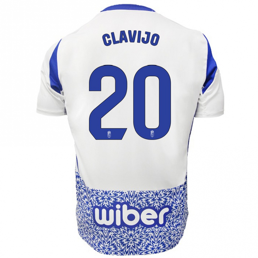 Hombre Fútbol Camiseta Dani Clavijo #20 Blanco Azul 2ª Equipación 2024/25 México