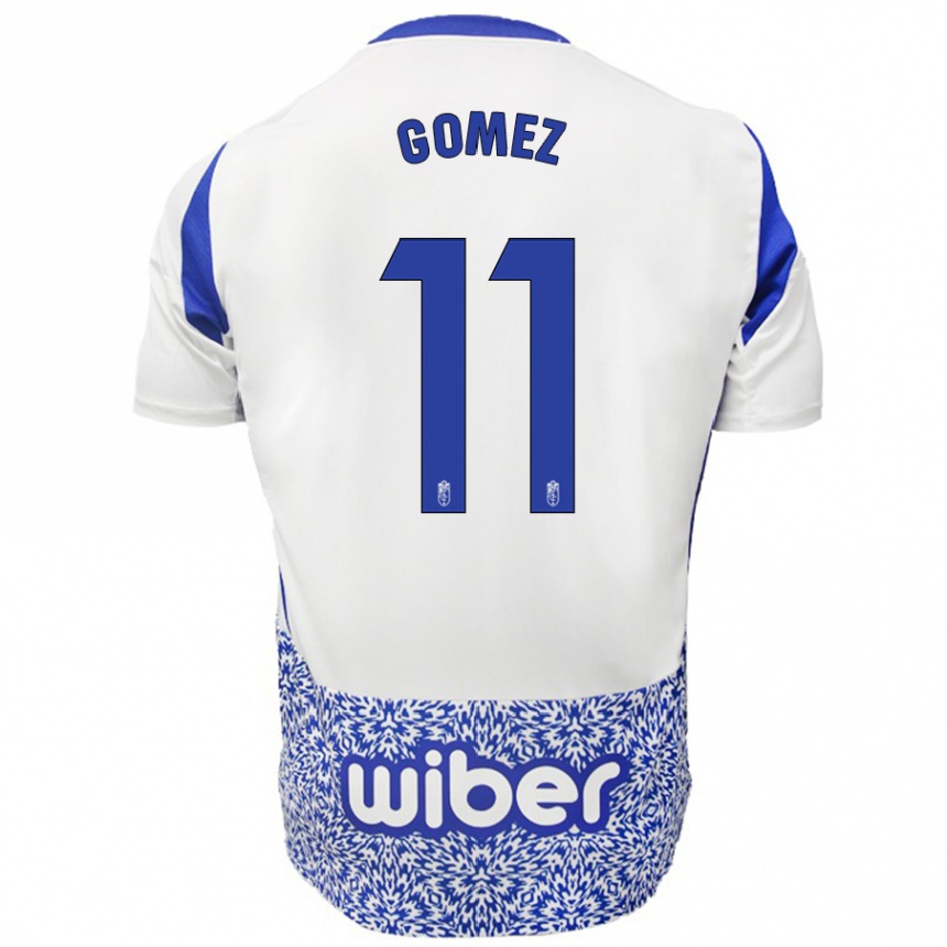 Hombre Fútbol Camiseta Andrea Gómez #11 Blanco Azul 2ª Equipación 2024/25 México