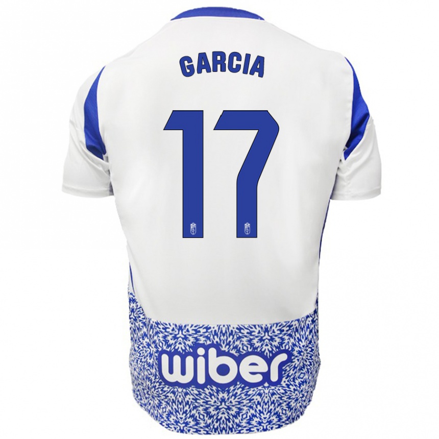 Hombre Fútbol Camiseta Naima García #17 Blanco Azul 2ª Equipación 2024/25 México