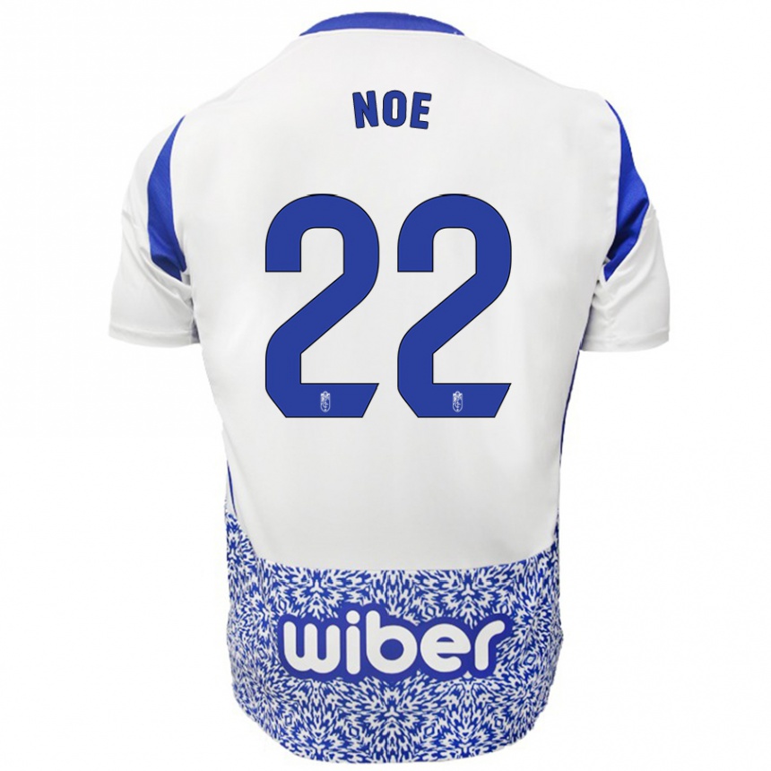 Hombre Fútbol Camiseta Noe #22 Blanco Azul 2ª Equipación 2024/25 México