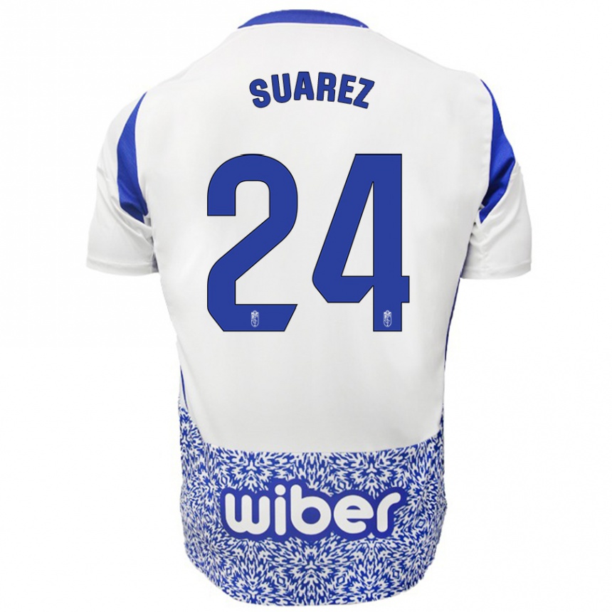 Hombre Fútbol Camiseta Carlota Suárez #24 Blanco Azul 2ª Equipación 2024/25 México