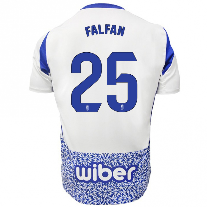 Hombre Fútbol Camiseta Daiana Falfán #25 Blanco Azul 2ª Equipación 2024/25 México