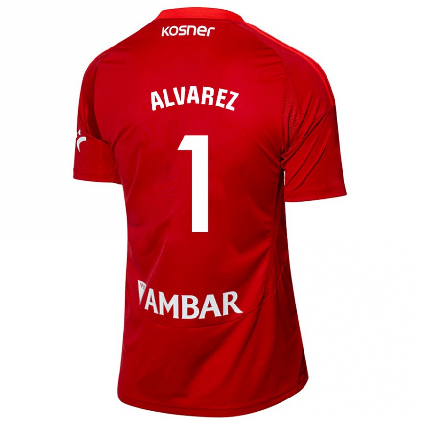 Hombre Fútbol Camiseta Cristian Álvarez #1 Blanco Azul 2ª Equipación 2024/25 México