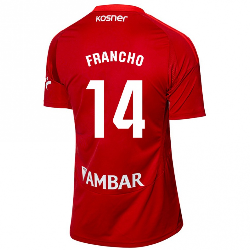 Hombre Fútbol Camiseta Francho Serrano #14 Blanco Azul 2ª Equipación 2024/25 México