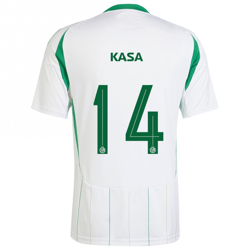 Hombre Fútbol Camiseta Lior Kasa #14 Blanco Verde 2ª Equipación 2024/25 México