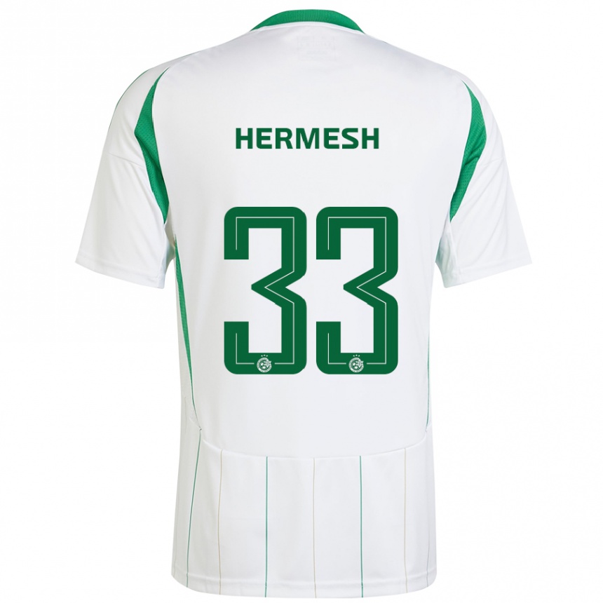 Hombre Fútbol Camiseta Liam Hermesh #33 Blanco Verde 2ª Equipación 2024/25 México