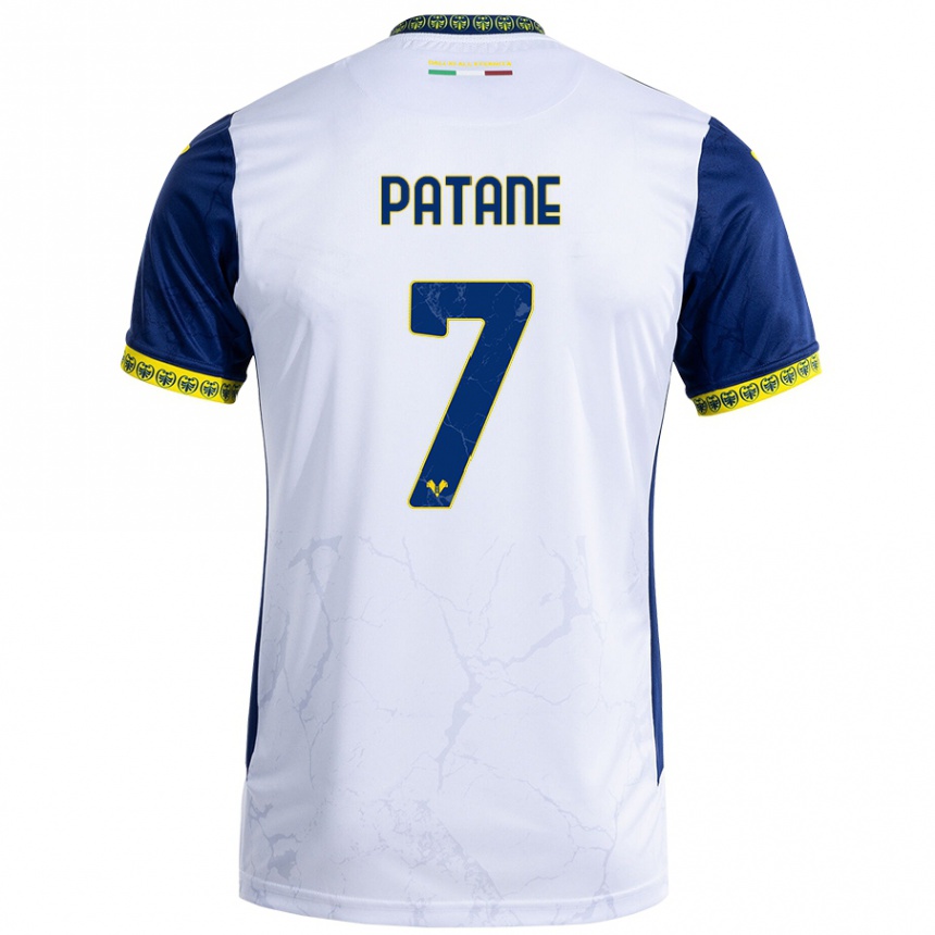 Hombre Fútbol Camiseta Nicola Patanè #7 Blanco Azul 2ª Equipación 2024/25 México