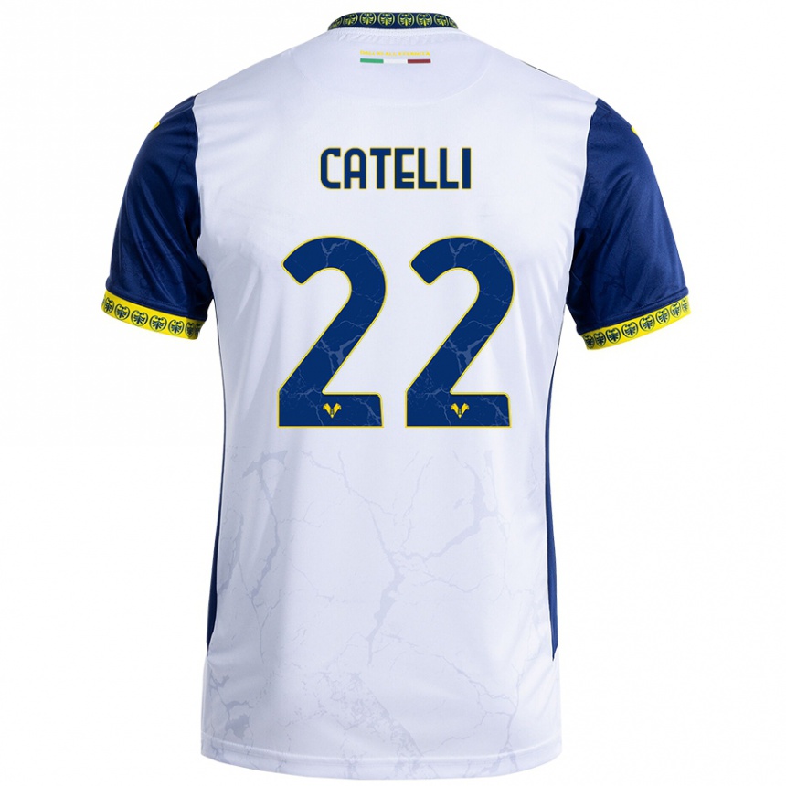 Hombre Fútbol Camiseta Anna Catelli #22 Blanco Azul 2ª Equipación 2024/25 México