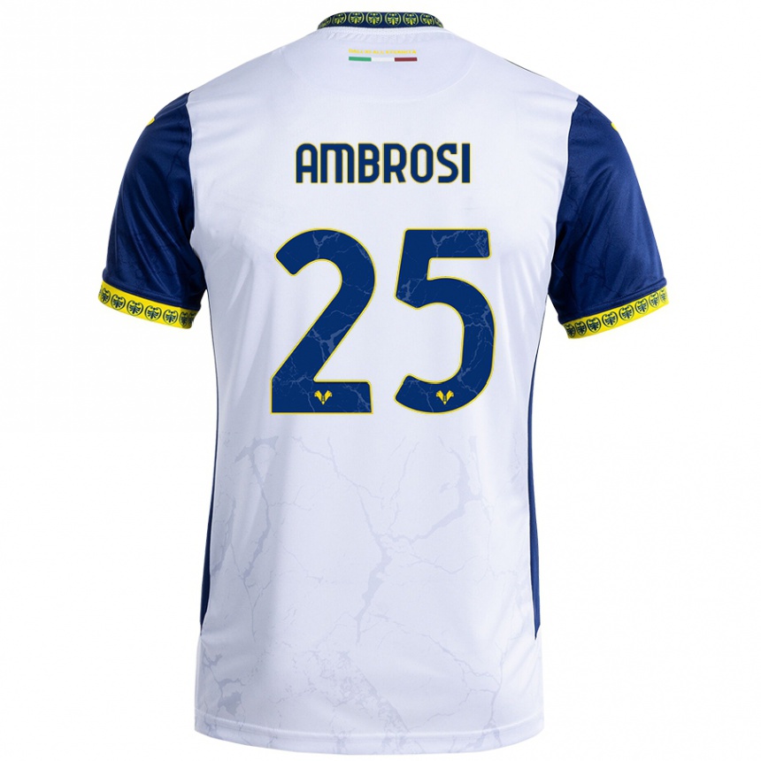 Hombre Fútbol Camiseta Caterina Ambrosi #25 Blanco Azul 2ª Equipación 2024/25 México