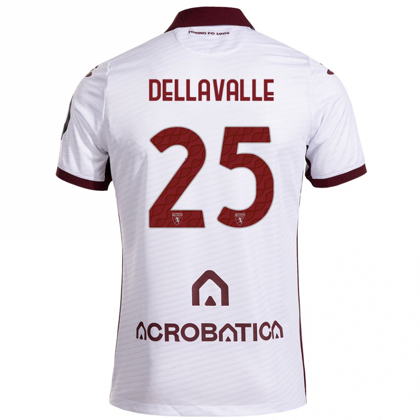 Hombre Fútbol Camiseta Alessandro Dellavalle #25 Blanco Granate 2ª Equipación 2024/25 México