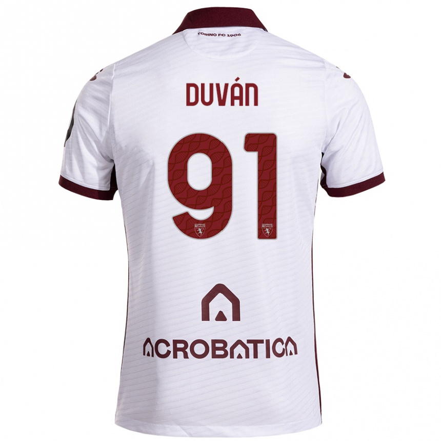 Hombre Fútbol Camiseta Duván Zapata #91 Blanco Granate 2ª Equipación 2024/25 México