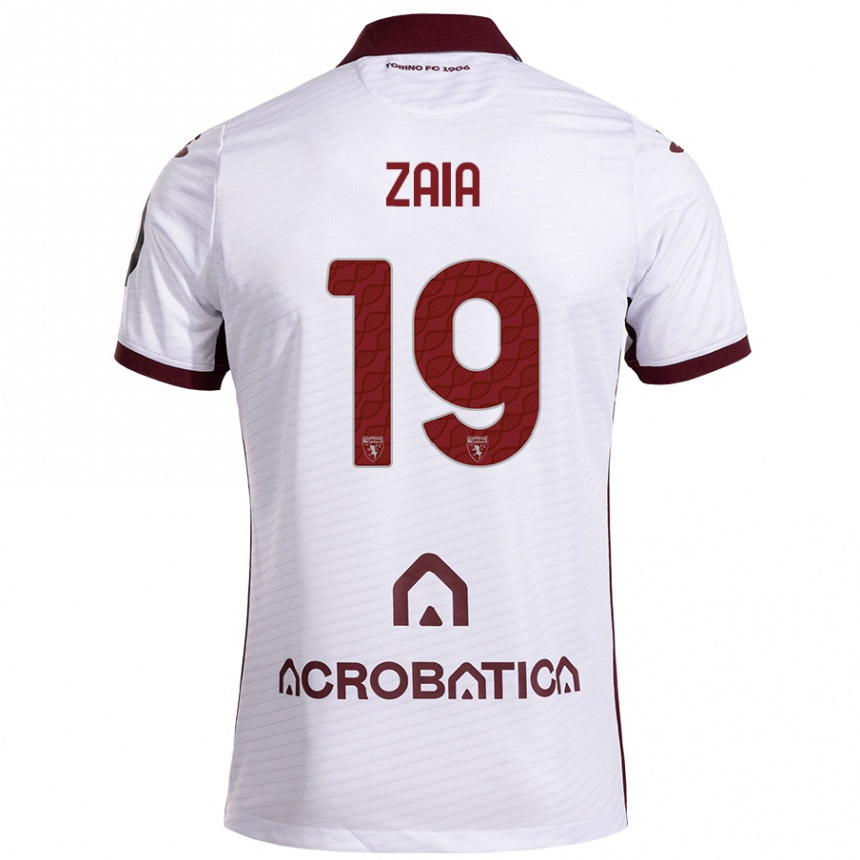 Hombre Fútbol Camiseta Edoardo Zaia #19 Blanco Granate 2ª Equipación 2024/25 México