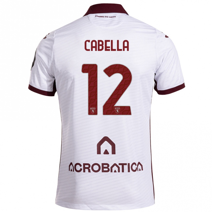 Hombre Fútbol Camiseta Matteo Cabella #12 Blanco Granate 2ª Equipación 2024/25 México