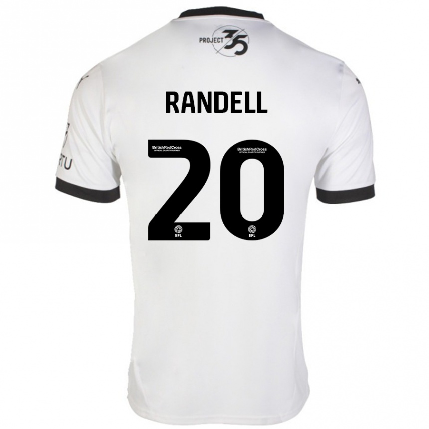 Hombre Fútbol Camiseta Adam Randell #20 Blanco Negro 2ª Equipación 2024/25 México