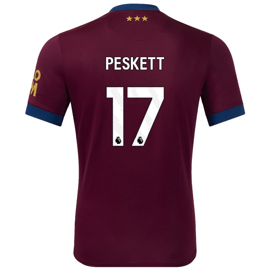 Hombre Fútbol Camiseta Sophie Peskett #17 Marrón 2ª Equipación 2024/25 México