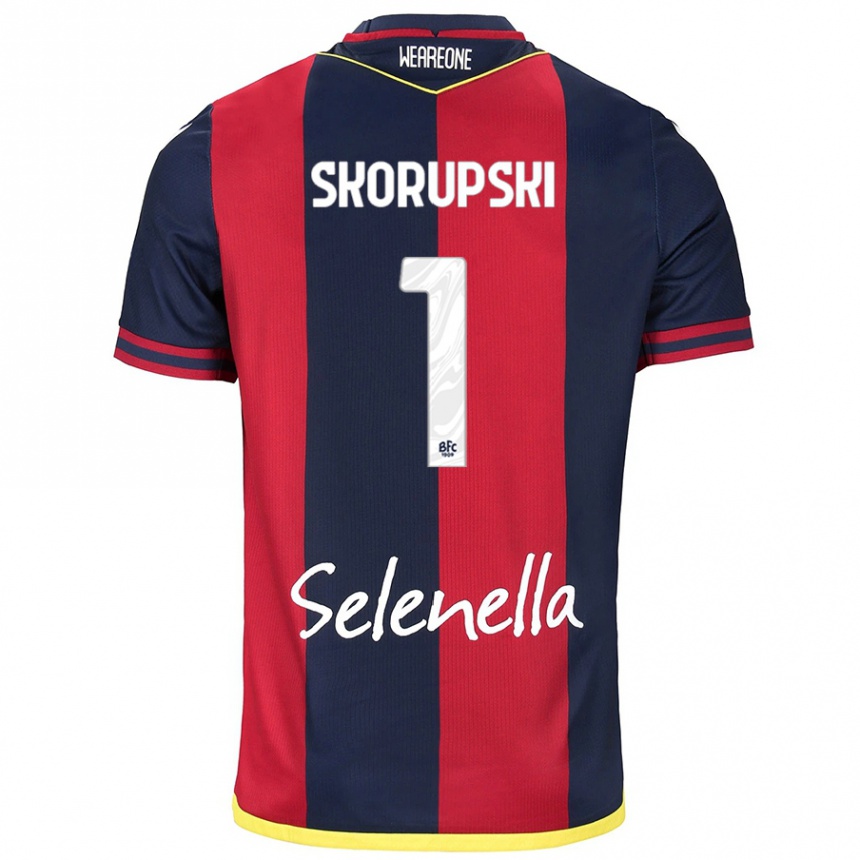 Mujer Fútbol Camiseta Lukasz Skorupski #1 Rojo Azul Real 1ª Equipación 2024/25 México