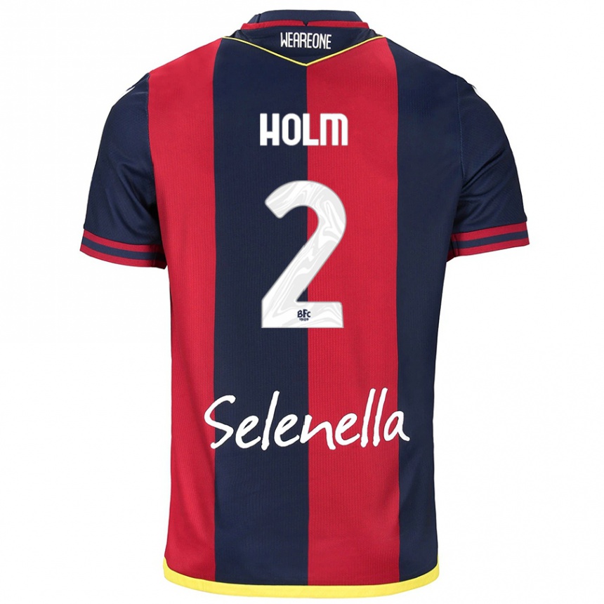 Mujer Fútbol Camiseta Emil Holm #2 Rojo Azul Real 1ª Equipación 2024/25 México