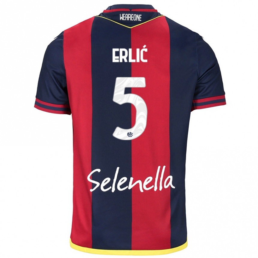 Mujer Fútbol Camiseta Martin Erlić #5 Rojo Azul Real 1ª Equipación 2024/25 México