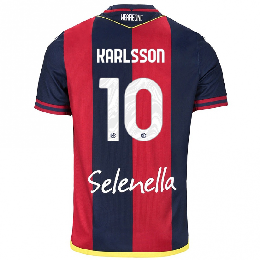 Mujer Fútbol Camiseta Jesper Karlsson #10 Rojo Azul Real 1ª Equipación 2024/25 México