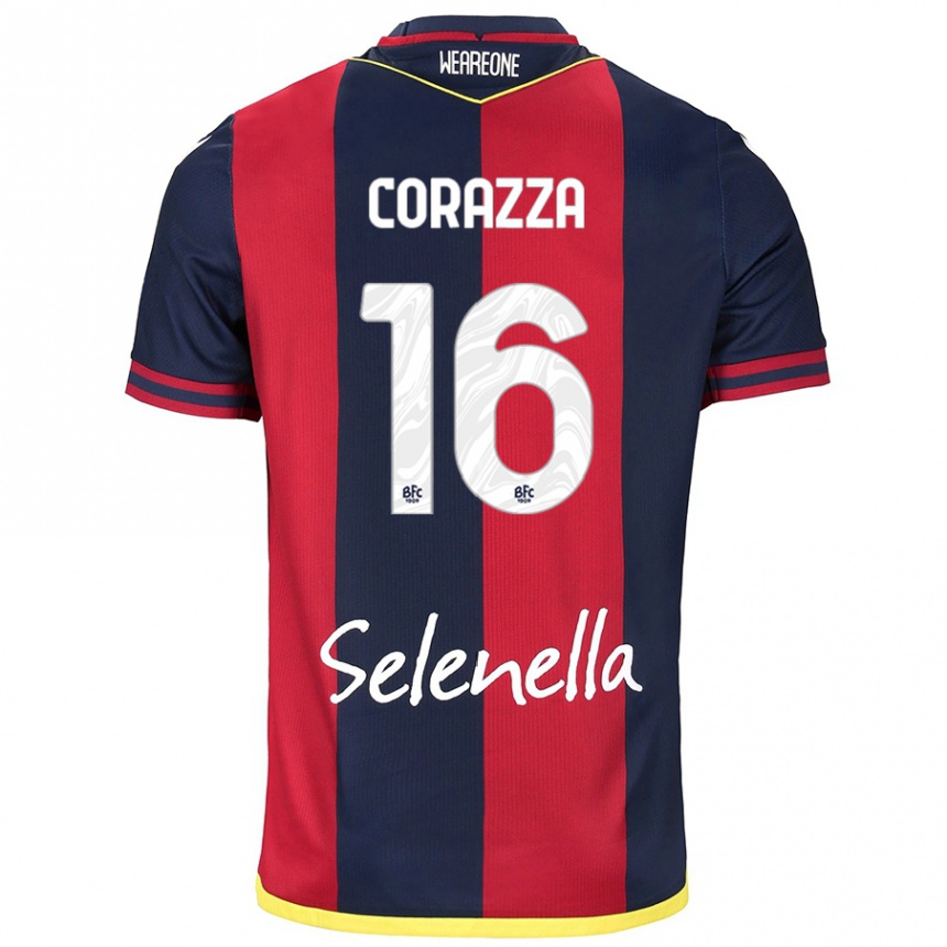 Mujer Fútbol Camiseta Tommaso Corazza #16 Rojo Azul Real 1ª Equipación 2024/25 México