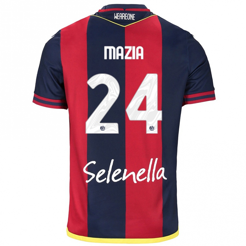 Mujer Fútbol Camiseta Andrea Mazia #24 Rojo Azul Real 1ª Equipación 2024/25 México