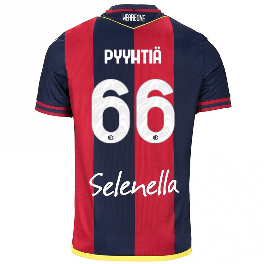 Mujer Fútbol Camiseta Niklas Pyyhtiä #66 Rojo Azul Real 1ª Equipación 2024/25 México