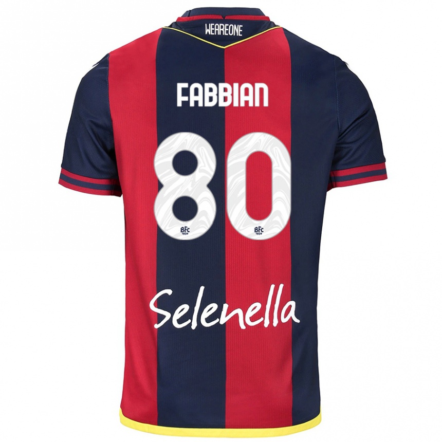 Mujer Fútbol Camiseta Giovanni Fabbian #80 Rojo Azul Real 1ª Equipación 2024/25 México