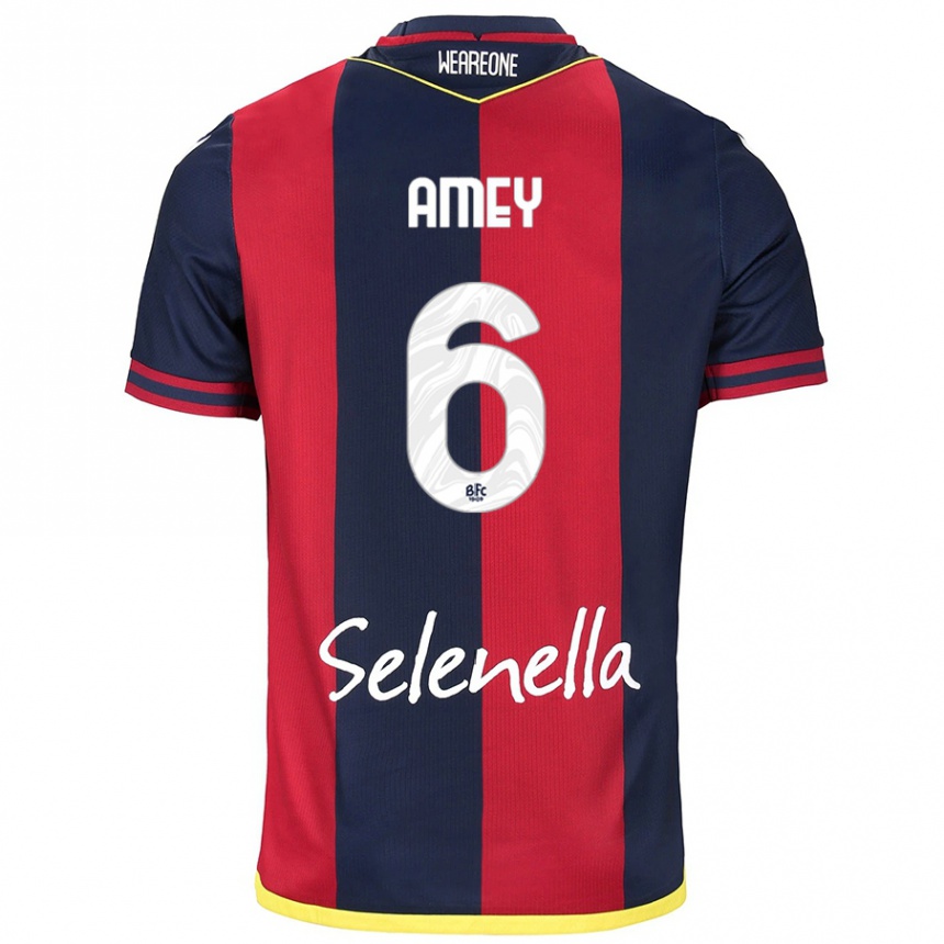 Mujer Fútbol Camiseta Wisdom Amey #6 Rojo Azul Real 1ª Equipación 2024/25 México