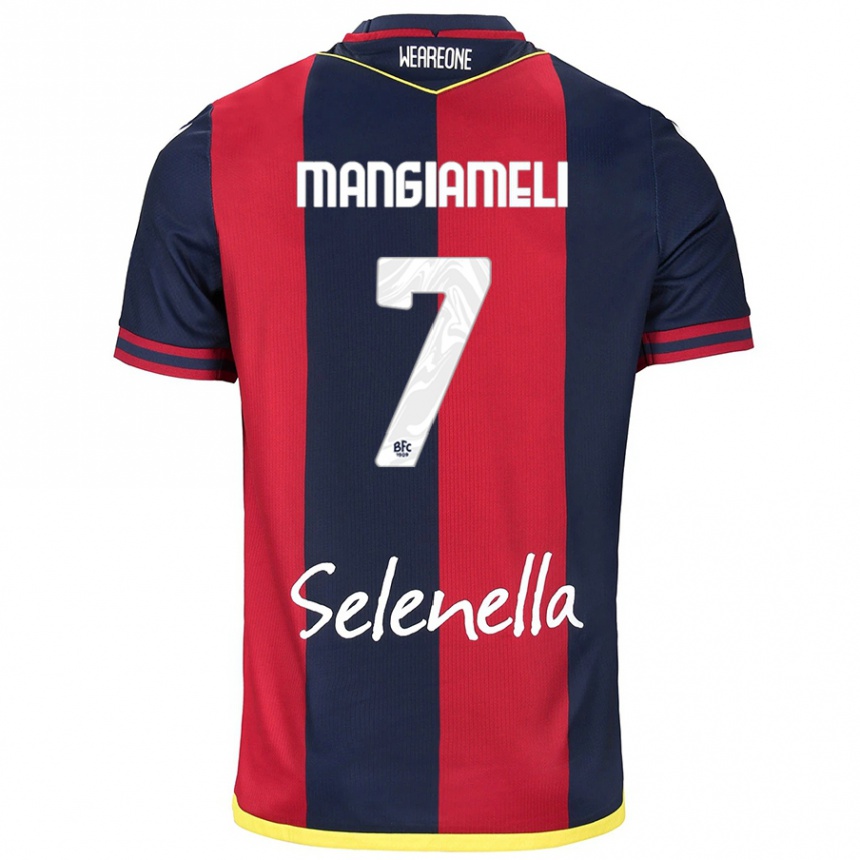 Mujer Fútbol Camiseta Federico Mangiameli #7 Rojo Azul Real 1ª Equipación 2024/25 México