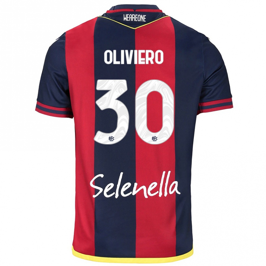 Mujer Fútbol Camiseta Andrea Oliviero #30 Rojo Azul Real 1ª Equipación 2024/25 México