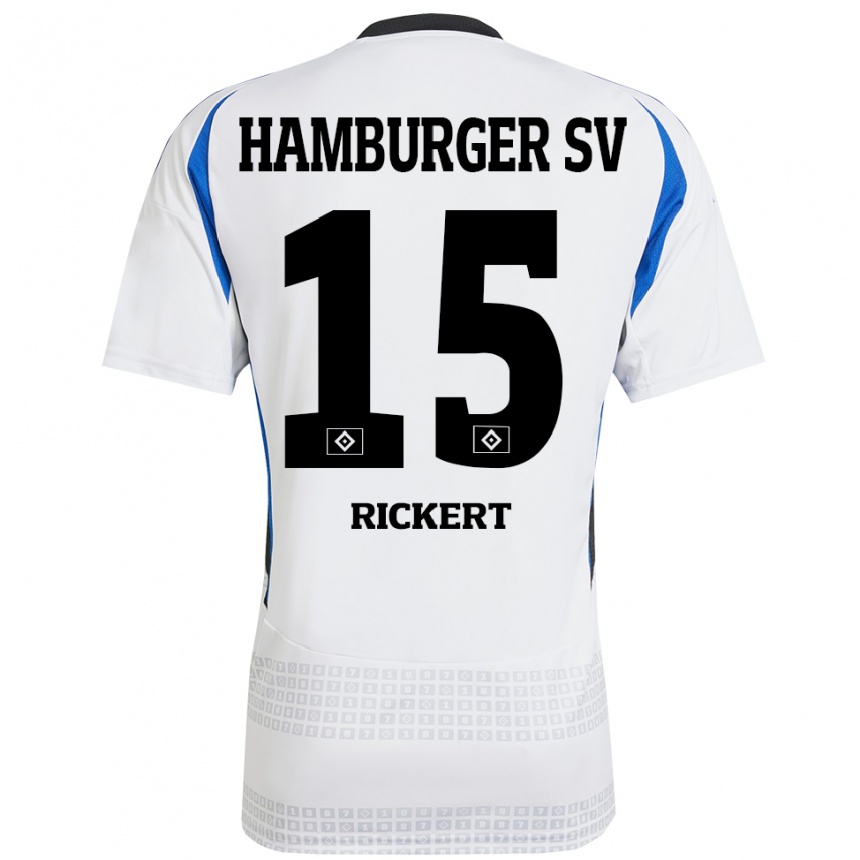 Mujer Fútbol Camiseta Manja Rickert #15 Blanco Azul 1ª Equipación 2024/25 México