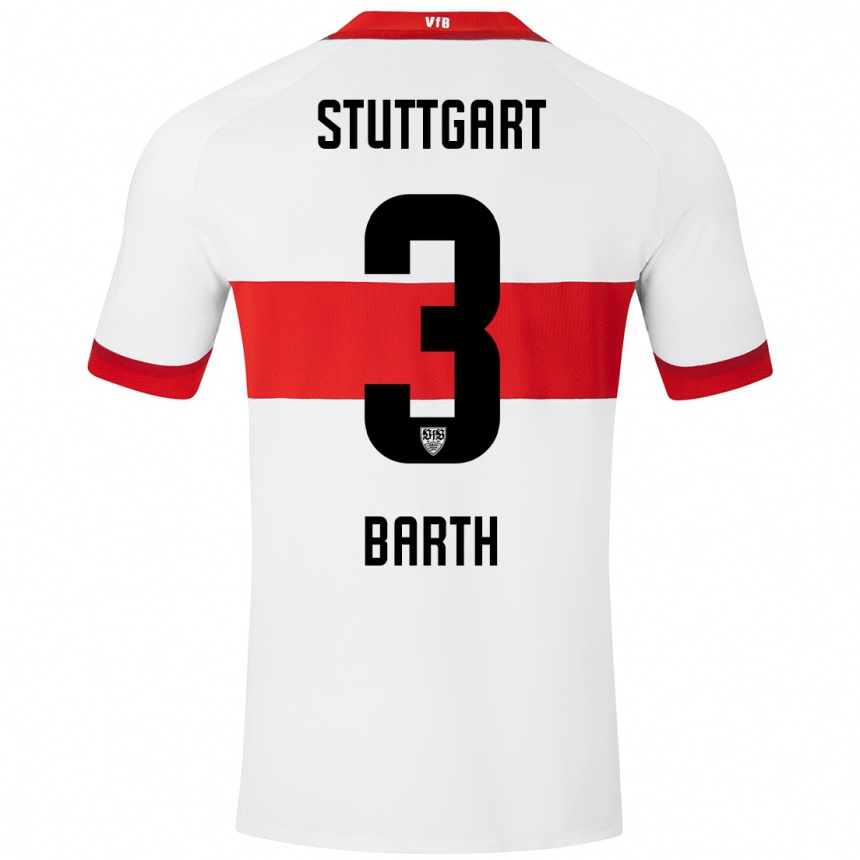 Mujer Fútbol Camiseta Lara Barth #3 Blanco Rojo 1ª Equipación 2024/25 México