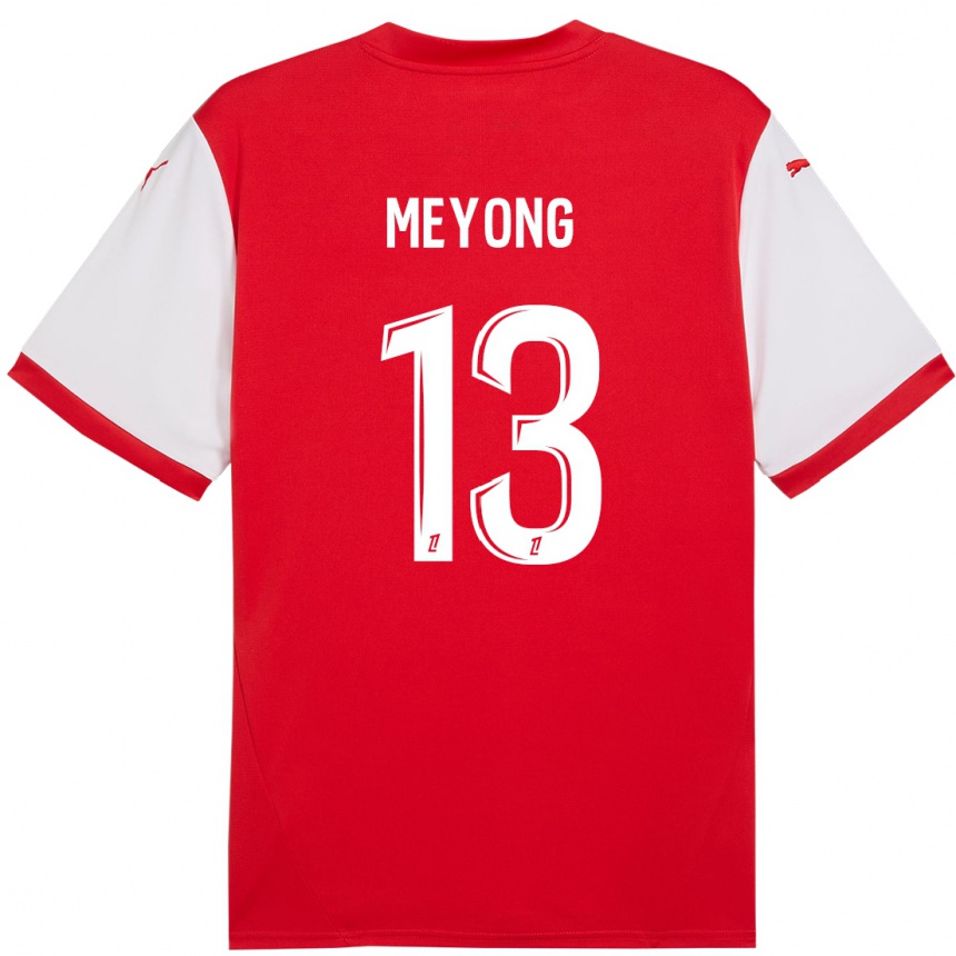 Mujer Fútbol Camiseta Charlène Meyong #13 Rojo Blanco 1ª Equipación 2024/25 México