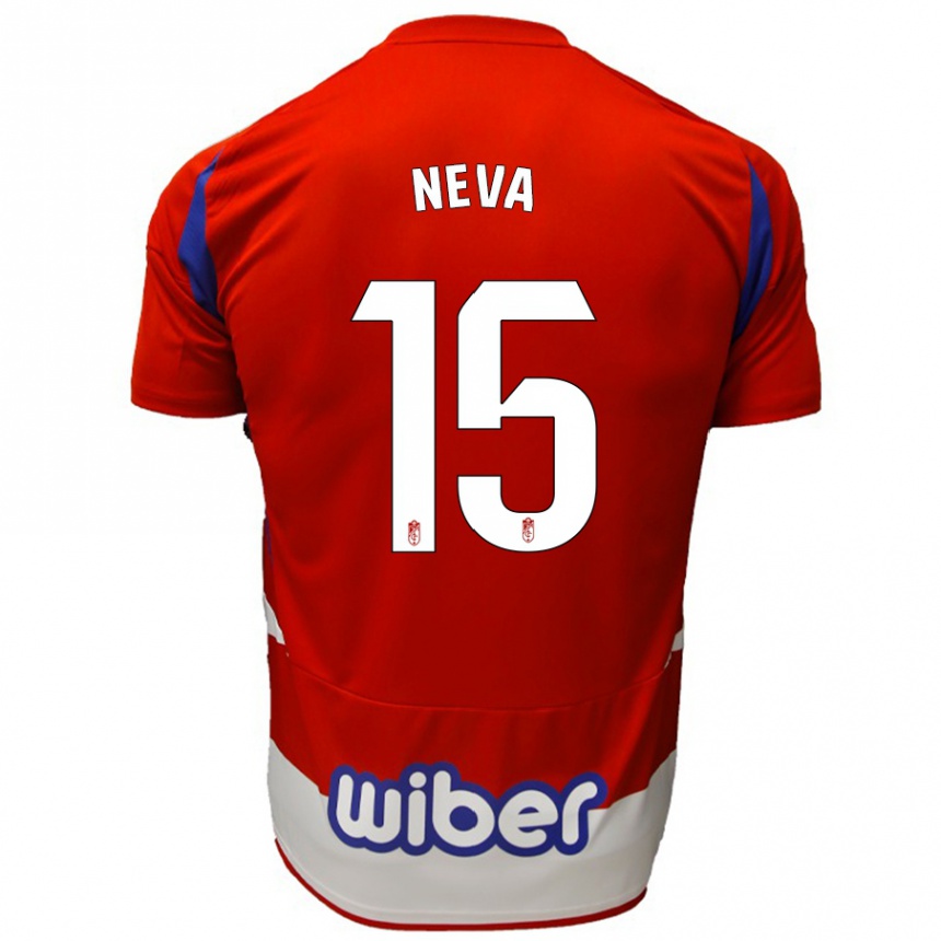 Mujer Fútbol Camiseta Carlos Neva #15 Rojo Blanco Azul 1ª Equipación 2024/25 México