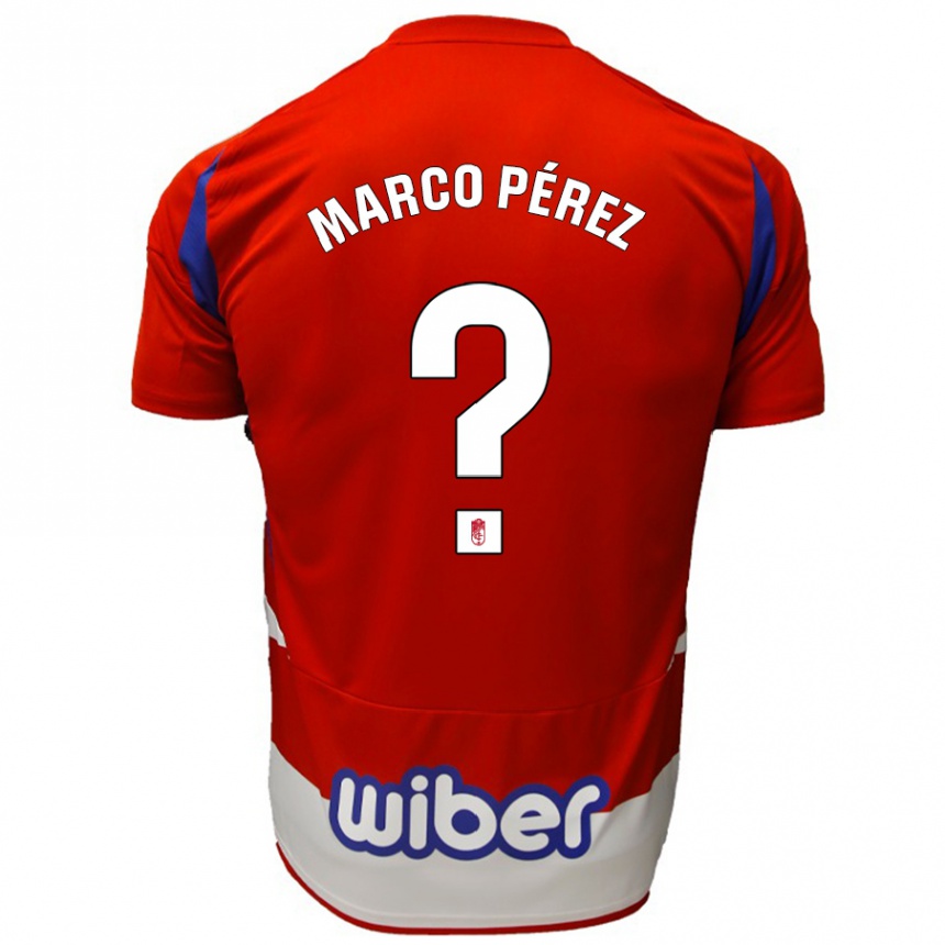 Mujer Fútbol Camiseta Marco Pérez #0 Rojo Blanco Azul 1ª Equipación 2024/25 México