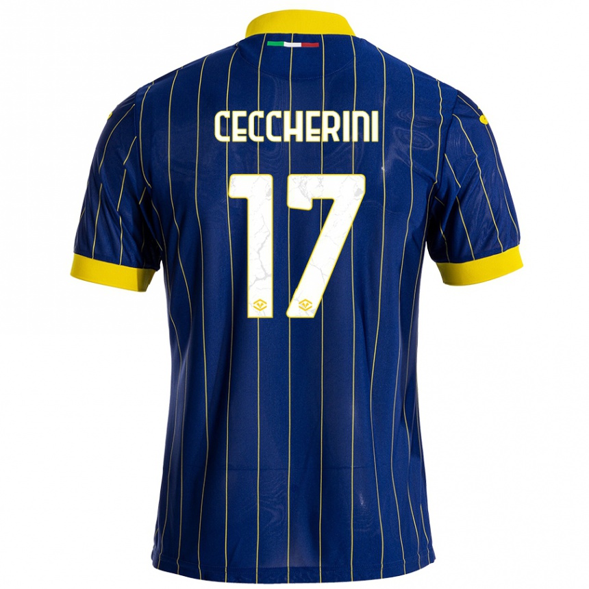 Mujer Fútbol Camiseta Federico Ceccherini #17 Azul Amarillo 1ª Equipación 2024/25 México